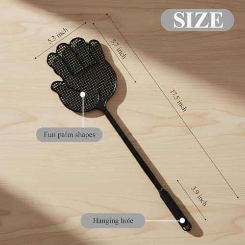 Fly Swatter Heavy Duty for Indoors – Hand-Shaped Flyswatter with Non-Slip Grip, Flexible 3-Pack Bug Swatters for Kitchen, Patio & Living Room - Thumbnail 2