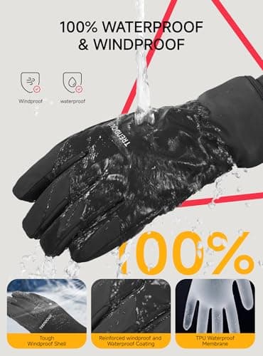 Freezer Sub Zero Thermo Insulation Winter Gloves for Men Ladies Size XL, Touchable Non-Slip Hands Warm Dexterity Fit for Adult, Cold-Weather Friction Bike Snowboard Bicycle Sports Gloves for Gifts - Thumbnail 4