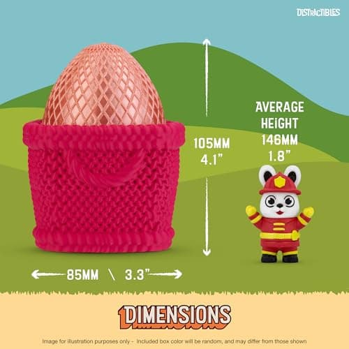 Distractibles Bunny Mystery Box, 8 Articulated Bunny Figures with Easter Basket Container, Random 3D Figures and Egg Top Lid - Thumbnail 5