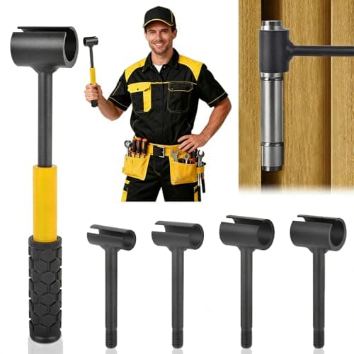 4 in 1 Door Hinge Adjustment Tool, Heavy Duty Door Hinge Wrench, Multi-Size Door Gap Adjustment Tool with Non-Slip Handle, Hinge Doctor Wrench Hinges Bender Tools for Residential and Commercial