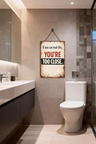 If You Can Read This You're Too Close Vintage Metal Tin Sign 8x12 Inch Funny Warning Wall Decor Rustic Retro Humor Plaque for Garage Bar Man Cave Office Home Decoration with Pre Drilled Holes - Thumbnail 2