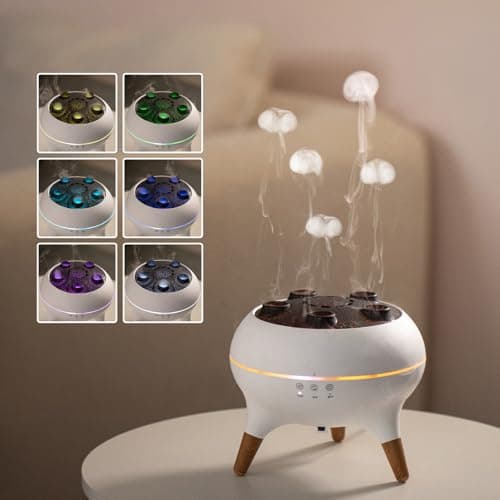 Dynamic Jellyfish Aroma Diffuser Equipped with 7-Color Gradient Ambient Light,Remote Control,Dynamic Sound Pickup and Multiple Mist Humidifier,250ml Capacity,for Home Bedroom Office - Image 1