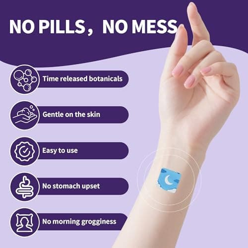WLTHO 60ct Extra Strength Deep Sleep Patches for Adults - All Natural Sleep Patches Stickers with Valerian Root, Melatonin & Magnesium, 8-Hour Lasting, Non-GMO & Cruelty Free (Blue-60ct) - Thumbnail 6