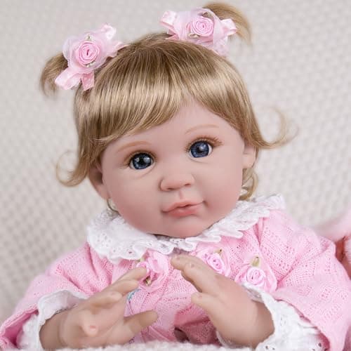 Milidool Lifelike Reborn Baby Dolls Girl - Realistic Newborn Silicone Real Life Baby Dolls with Complete Feeding Toy Accessories Set for 3+ Year Old Girls Gifts, Pretend Play, Collection - Thumbnail 2