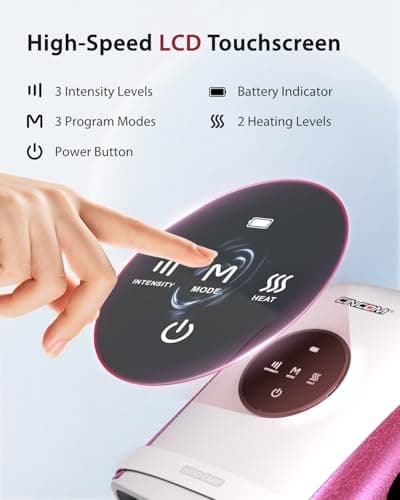 CINCOM Hand Massager with Heat and Compression, Finger and Palm Massage Machine for Pain Relief, Arthritis and Improved Circulation, Gifts for Women, Cordless and Rechargeable (White) - Thumbnail 4