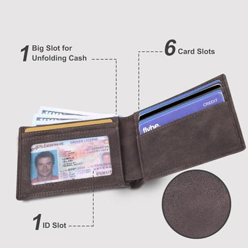Chelmon Slim Wallet for Men ID Window with RFID Blocking Front Pocket Minimalist Bifold Bussiness Card Holder Gift for Men - Thumbnail 2