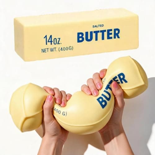 10 Inch Butter Squishy,Large Slow Rising Squishy，Sticky Butter Sticks Squeeze Toy,Slow Rising Squeeze Stress Relief Squishies for Office & Desk Use (Extra-Large Size)