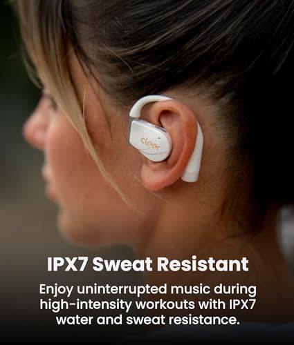 Cleer ARC 4 Plus Open Ear Earbuds,True Wireless Bluetooth Earphones with Dolby Audio and Head Tracking, Earhook Earbuds with 34H Playtime, IPX7 Waterproof Sports Headphones for Workout, EQ, White - Thumbnail 6