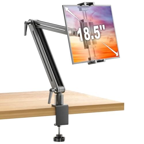 Adjustable Portable Monitor Stand 15.6" - 360° Rotating Base Tall Tablet Desk Arm Holder Stand for iPad Air/Pro/Mini Swivel Flexible Bed Clamp Mount Soporte para Tablet/Monitor Portatil/Ereader - Image 1