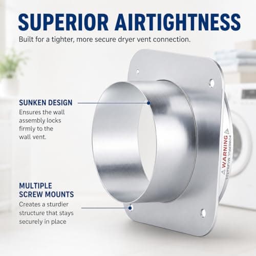 FIRRAX Magnetic Dryer Vent Coupling DV180 Dryer Vent Connector Kit with Self-Aligning Magnets, Airtight Seal Easy to Clean 3.2ft 4-Inch Flexible Hose for Laundry Nook & Rental Home - Thumbnail 4