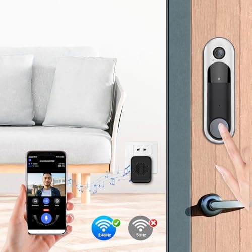SYCAMTC Wireless HD Video Doorbell Camera, Live View 2-Way Audio, Safe Doorbell with Night Vision, Cloud Storage, 2.4G Wi-Fi only - Thumbnail 3