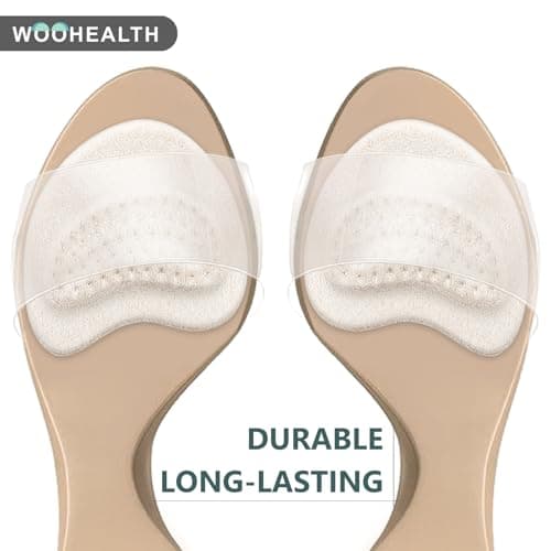 WOOHEALTH Metatarsal Pads for Women, Ball of Foot Cushions (2 Pairs Foot Pads) for Morton's Neuroma, Callus, Metatarsalgia & Forefoot Pain Relief (Apricot) - Thumbnail 4