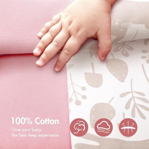 ANYEDDE 2-Pack Swaddle Sleep Bag - Arms Up Swaddle 6-9 Month, Baby Swaddles for Newborn, Cuff Removable Design, Pink Bunny Breathable Baby Swaddles with 2-Way Zipper - Thumbnail 4