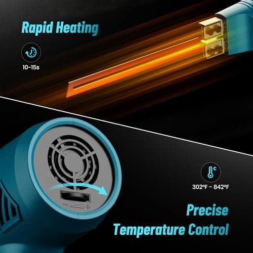 SEESII Cordless Foam Cutter with Batteries 2x2000mAh, Electric Hot Knife Kit (Max 842°F), 4 Blades for Rope, Fabric, EVA, EPP, EPS, XPS, EPE Board, Foam Cutting Tool Air-Cooled Styrofoam Cutting Tool - Thumbnail 6