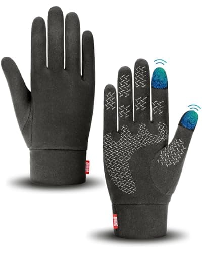 Aegend Lightweight Winter Gloves for Men Women, Warm Running Gloves Touchscreen Thermal Glove Liners for Cold Weather Driving, Cycling & Hiking, Non-Slip, Elastic Cuff, Stretchy, Durable
