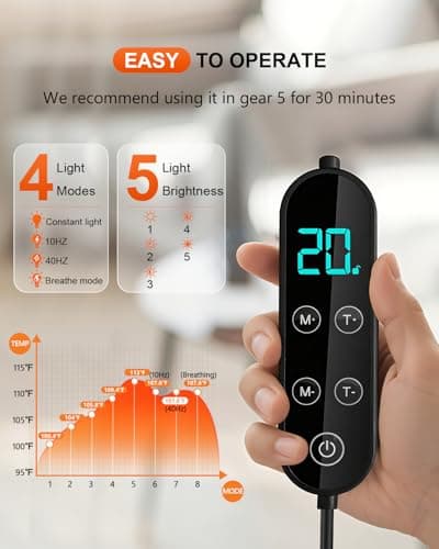 Red Light Therapy for Body, Infrared Red Light Therapy Pad with 660nm Redlight & 850nm Infrared Light Therapy Belt for Back Neck Shoulder - Thumbnail 6