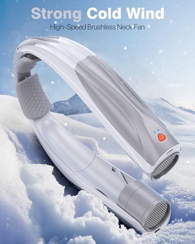 Vexolta Portable Neck Fan, 6000mAh Personal Fan, 360° Cooling Rechargeable Wearable Fan, 6 Speeds Adjustable Hands Free Fan for Travel Outdoor, Office, Ideal Summer Gifts for Men Women - Thumbnail 5