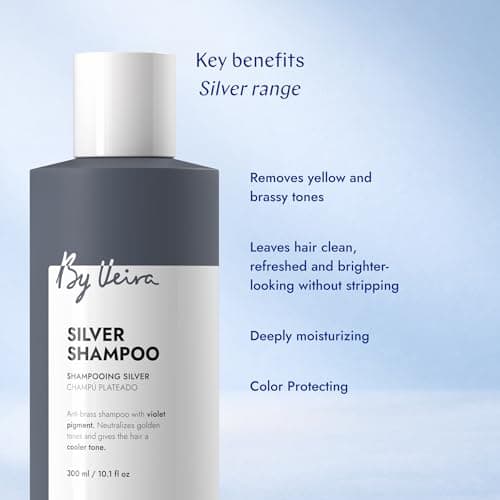 By Veira, Silver Shampoo 10.1 Fl Oz, Anti-brass, Violet pigments Neutralizes Golden Tones & Gives Cool Tone, Color preserving, 100% vegan & Sulfate/Silicone free - Thumbnail 3