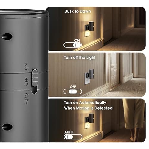 Briignite Motion Sensor Night Light,Motion Activated Plug in Night Lights, 0-100LM Dimmable Soft White 3000K, Motion Sensor Light Indoor for Bathroom Hallway Bedroom Stairway Kid Elderly Pet - Thumbnail 6