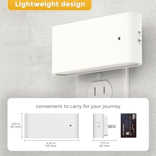 L LOHAS LED Night Light, 2 Pack Dimmable Modern LED Night Lights Plug into Wall,Dusk to Dawn Sensor Night Lights for Kid, 0-100LM 2000K Amber Nightlight for Hallway Bedroom Stairway - Thumbnail 5