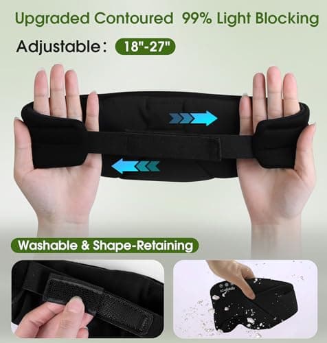 Sleep Mask with Headphones Bluetooth 5.4, LC-dolida Wireless Music Eye Mask for Sleeping Headphones with Soft Bamboo Cotton Cooling Breathable,Ultra-Thin Stereo Speaker for Side Sleepers-Black - Thumbnail 6