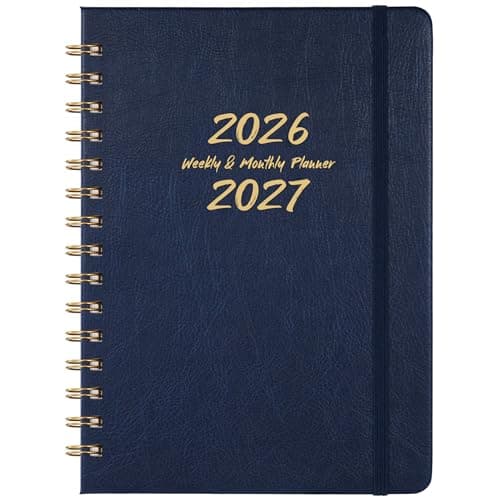2026-2027 Planner - Weekly & Monthly Planner 2026-2027 with Twin-Wire Binding, July 2026 - June 2027, 6.3" x 8.4", Hardcover with Monthly Tabs, Back Pocket, Thick Paper - Blue - Image 1