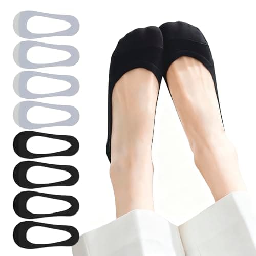 FooGuila No Show Socks Womens For Flats, Seamless Footies No See Invisible Low Cut Liner Socks, Non Slip Thin Ultra Hidden Boat For Loafers Sneakers Heels,Size 8-12 - Image 1