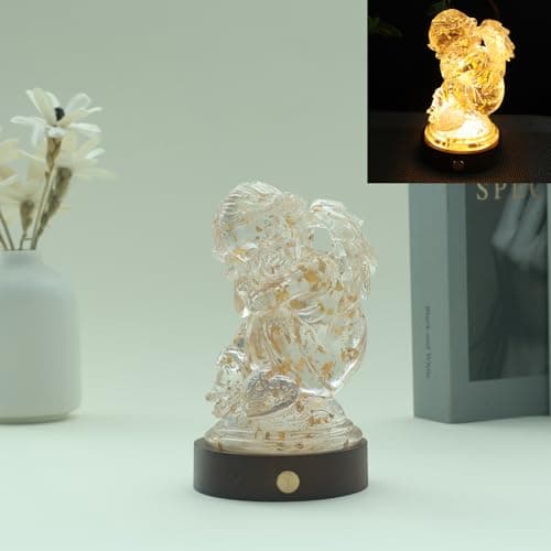 YeseeYe Angel Statue with Light - Nightlight Tabletop Home Decoration Figurine Accessories Tabletop Sculpture - Thumbnail 2