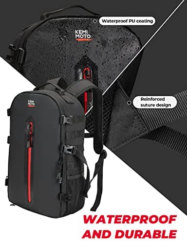 KEMIMOTO Motorcycle Helmet Backpack, 20L Storage Bag with Expandable Hidden Net for Full Face Helmet, Riding & Daily Commute Gift for Men - Thumbnail 2