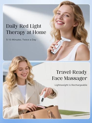 GIHWRRI Red Light Therapy for Face and Neck, 7-Color Face Massager Tool for Anti-Aging & Wrinkle Reduction, Rechargeable LED Phototherapy Device with Heat & Vibration, At-Home Skincare Gift for Women - Thumbnail 6