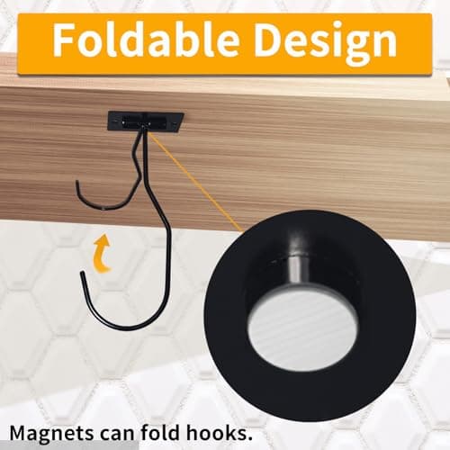 BJUTYEU Self-Adhesive Banana Hook, Grape Hook, Kitchen Banana Hanger, Keep Bananas Fresh Under The Cabinet, with Magnetic Absorption Storage Perfect Design 3 Pieces Black - Thumbnail 5