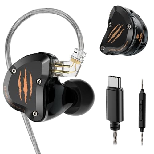 in Ear Monitors Headphones, USB-C HiFi Wired Earbuds with Noise Isolating,Type-C w/Mic Earphone for iPhone 17 16 15 Android/Samsung Phone, Laptop, IEM Headset for Gaming, Singer - Image 1