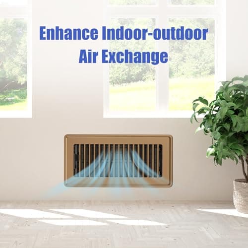 Floor Register 4x10, Brown Floor Vent Covers for Home Floor, Sidewall, Heavy Duty Steel Walkable Floor Grates, Adjustable Air Vent Covers Rust Proof Finish, 4" x 10'' Floor Vent, 6 Pack - Thumbnail 6