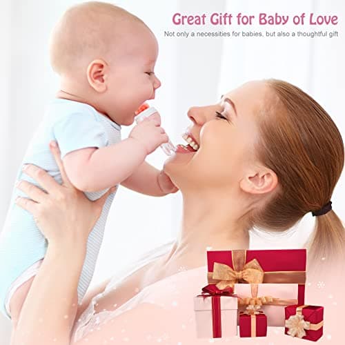 Baby Solids/Frozen Fruit Feeder Pacifier, Infant Teether Toy 4M+, BPA-Free Silicone Pouch & Nipple, Safely Introduce Solids, Teething Relief, 2-Pack - Thumbnail 4