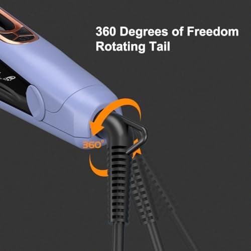 JINRI Hair Iron, Hair Brush, Pumped-Up Volume, Adjustable Temp, 360 ° Tail Rotation, Lasting Volume, for Short Or Thin Hair, Dual Voltage (100-240V), Volumizing Hair Iron, Purple, 1.25 inch - Thumbnail 6
