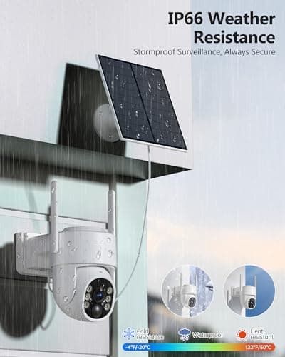 Gianteye 5G Solar Security Cameras Wireless Outdoor, 2K Cameras for Home Security Outdoor, Security Cameras Wireless Outdoor with Color Night Vision, 2-Way Talk, PTZ Human Detection, 2 Packs - Thumbnail 6