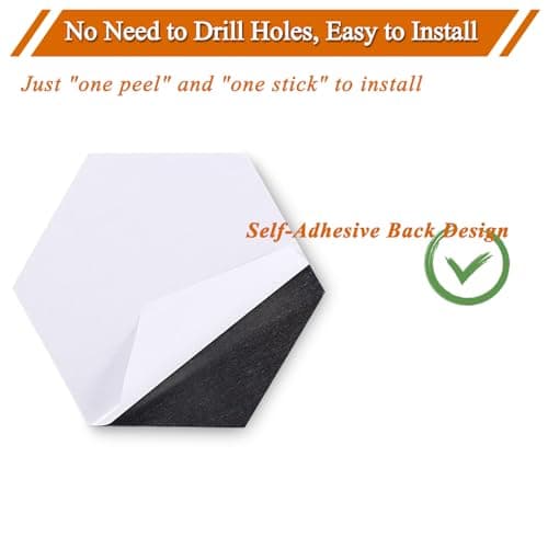 HULAVO Large Hexagon Felt Cork Board Tiles, Self Adhesive DIY Felt Bulletin Board Pin Board with 35 Pushpins for Office School Home Wall Decor Stickers Memos Photos Display(Light Grey) - Thumbnail 6