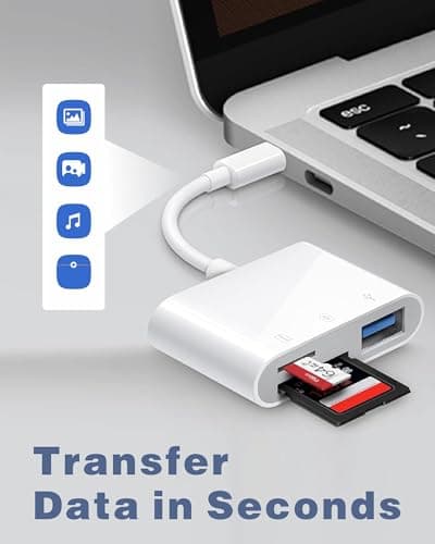 USB C to SD Card Reader for iPhone iPad, 3 in 1 Memory Card Reader with USB Camera Adapter for SD/TF Compatible with iPad, Type C Card Reader for iPhone 16/15, iPad/Mac and More Type C Devices - Thumbnail 3