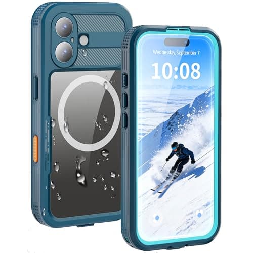 HECLETSO for iPhone 17 Case - Compatible with MagSafe - IP68 Waterproof & Dustproof, 10FT Military-Grade Drop Proof - Built-in Screen Protector & Full-Body Rugged Cover, 6.9 Inch - Blue - Image 1