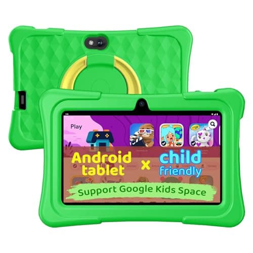 aiprotablet Kids Tablet, 7 inch Android Tablet for Kids, 6GB+32GB 1TB Expand, Quad-Core Toddler Tablets with Shockproof Case, BT, WiFi, Parental Control, Games, Dual Camera (Green) - Image 1