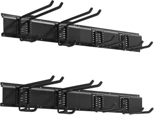 Evalote 32.2'' All-Metal Garage Tool Organizer Wall Mount, 261 lbs Capacity – Heavy-Duty Tool Rack with Adjustable Hooks for Garage, Shed and Yard Tools