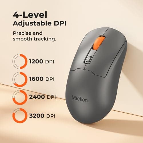 MEETION Wireless Keyboard and Mouse, Silent Full Size Multi-Device Bluetooth Keyboard and Mouse, 9 Multimedia Hotkeys, 3200 DPI Optical Mouse, 90% Less Noise, for Windows Mac PC Desktop Laptop, Black - Thumbnail 4