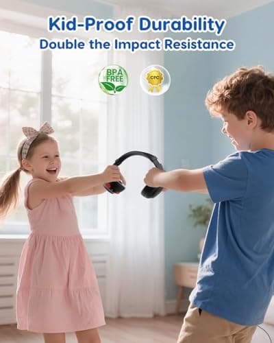 Acer Kids Bluetooth Headphones, 85dB Volume Limiter, Foldable Wireless Over-Ear Headphones for iPad, Travel, 75H Playtime, Bluetooth 5.4, Built-in Mic, Black - Thumbnail 3