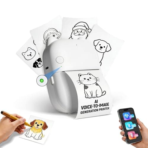 AI Voice Sticker Maker, Mini Bluetooth Thermal Printer for Journaling&Office&Study, Inkless Portable Sticker Printer, Smart Voice-to-Image Generation Printer for Scrapbooking&DIY, iphone & Android - Image 1