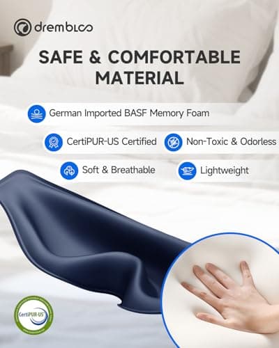 Sleep Mask for Side Sleeper Men Women, 100% Light Blocking Eye Mask for Lash Extensions, Soft 3D Contoured Zero Pressure Blindfold Sleeping Masks for Travel, Breathable Adjustable Eye Cover, Navy - Thumbnail 6