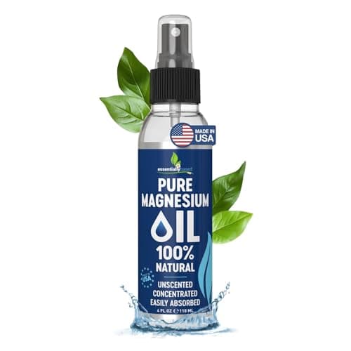 Pure Magnesium Oil Spray 4oz - Topical Magnesium Spray for Sleep & Feet - Extra Strength - USP Grade - 100% Natural and Organic Oil for Muscle Pain & Cramps - Less Sting - Less Itch - Made in USA - Image 1