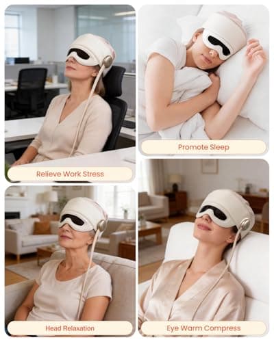 LovHomdecr Electric Head Massager, White Noise Aids Sleep Eye Massager with Heat - Thumbnail 4