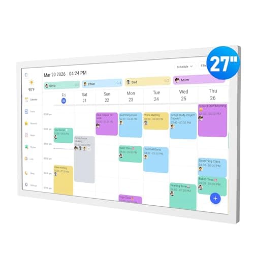 Digital Calendar – 27 Inch Electronic Wall Calendar & Chore Chart, Smart Family Organizer with Interactive Touchscreen Display, Wall Mount in Portrait or Landscape - Image 1
