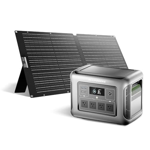 ALLPOWERS Solar Generator R1500 LITE with 100W Foldable Solar Panel,1056Wh Portable Power Station LiFePO4 (LFP) Battery,1600W AC/100W USB-C Output for Outdoor Camping,Travel,Hunting,and Power Outages - Image 1