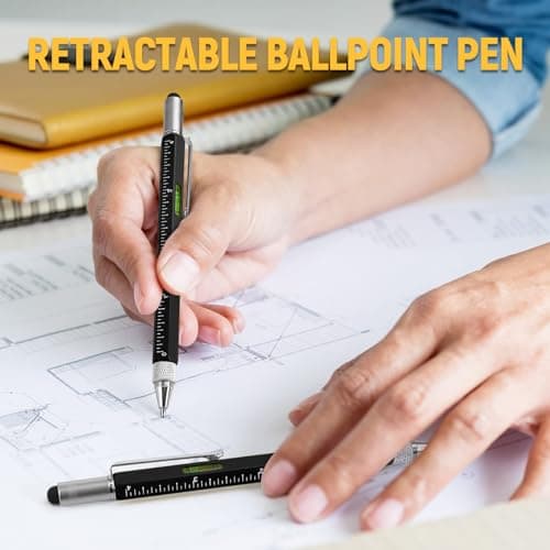 BIIB 6 in 1 Multitool Pen, Mens Gifts for Dad Boyfriend Husband, Anniversary Birthday Father‘s Day Gifts for Men, Gift for Men Who Have Everything, Dad Gift from Daughter Son, Cool Tools Gadgets - Thumbnail 6